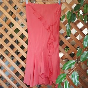 Christian Dior Boutique Silk Ruffle Front Skirt, 6